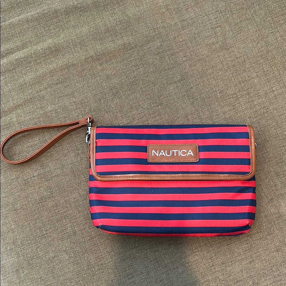 Nautica Red and Blue Striped Crossbody Bag